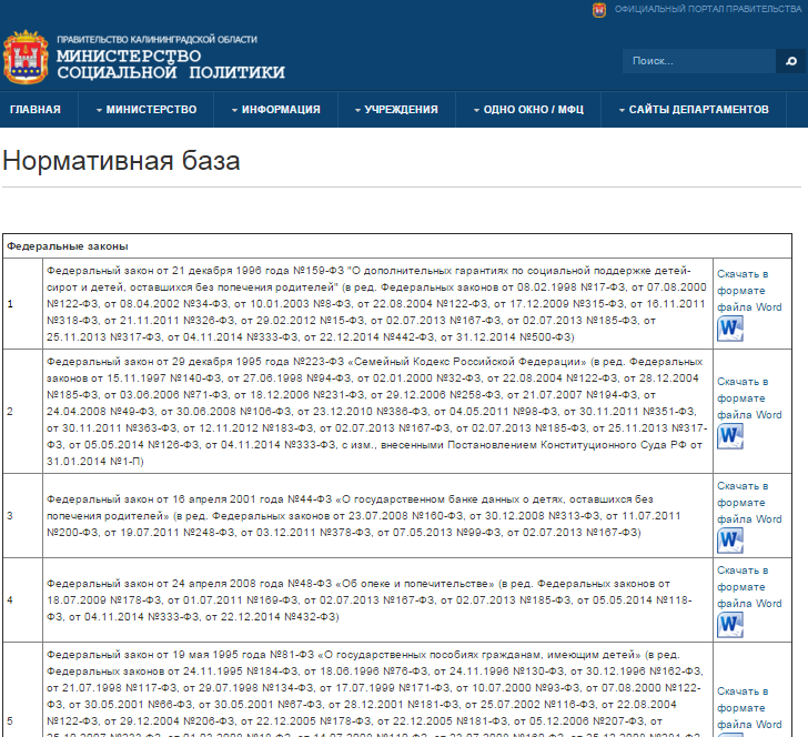 модернизация сайта министерства социальной политики