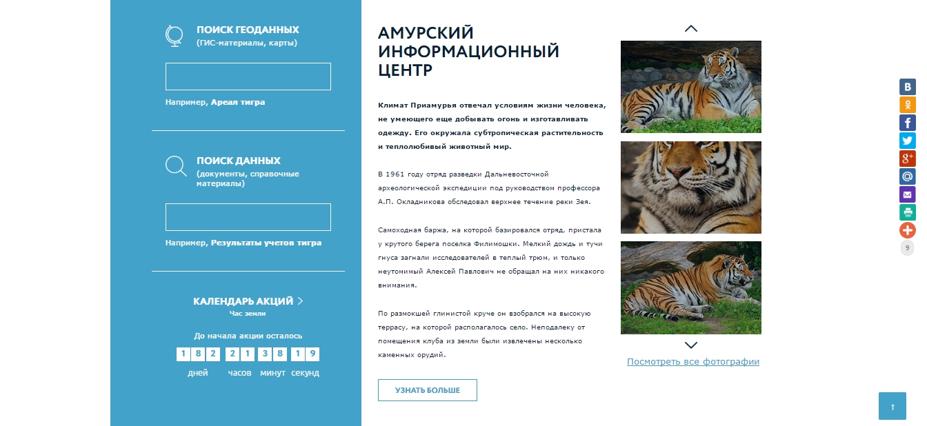 разработка официального сайта амурского филиала всемирного фонда дикой природы