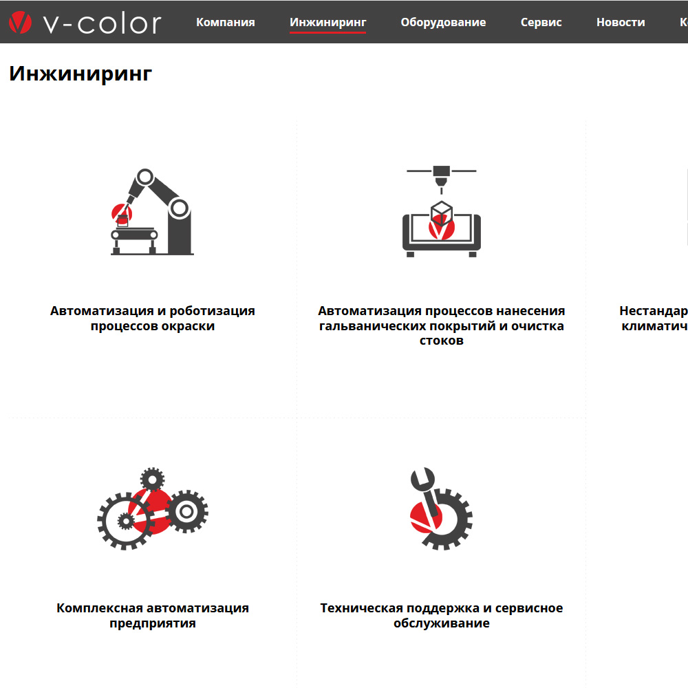 инжиниринговая компания в среде автоматизации систем окрасок v-color
