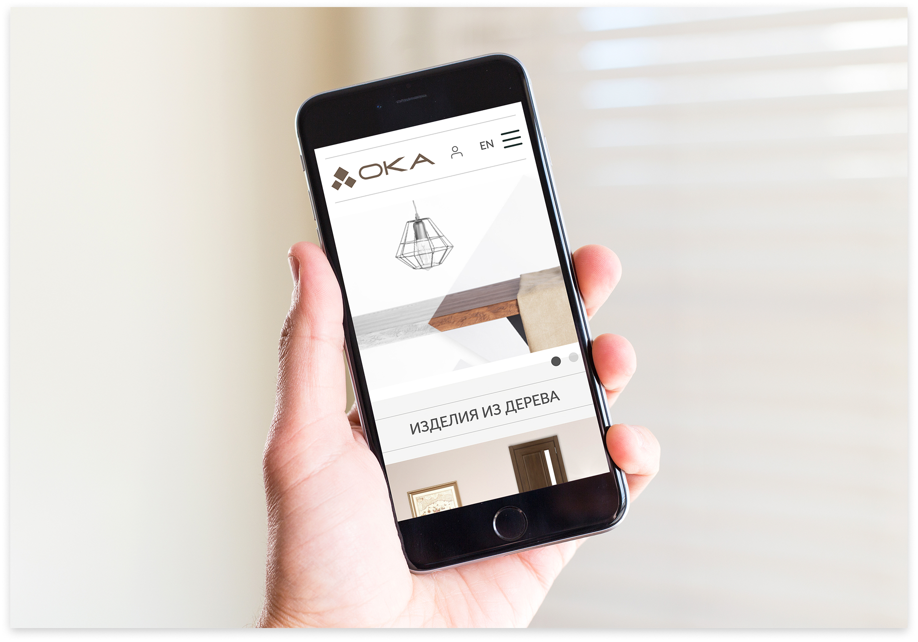 сайт с каталогом магазина межкомнатных дверей и мебели ока