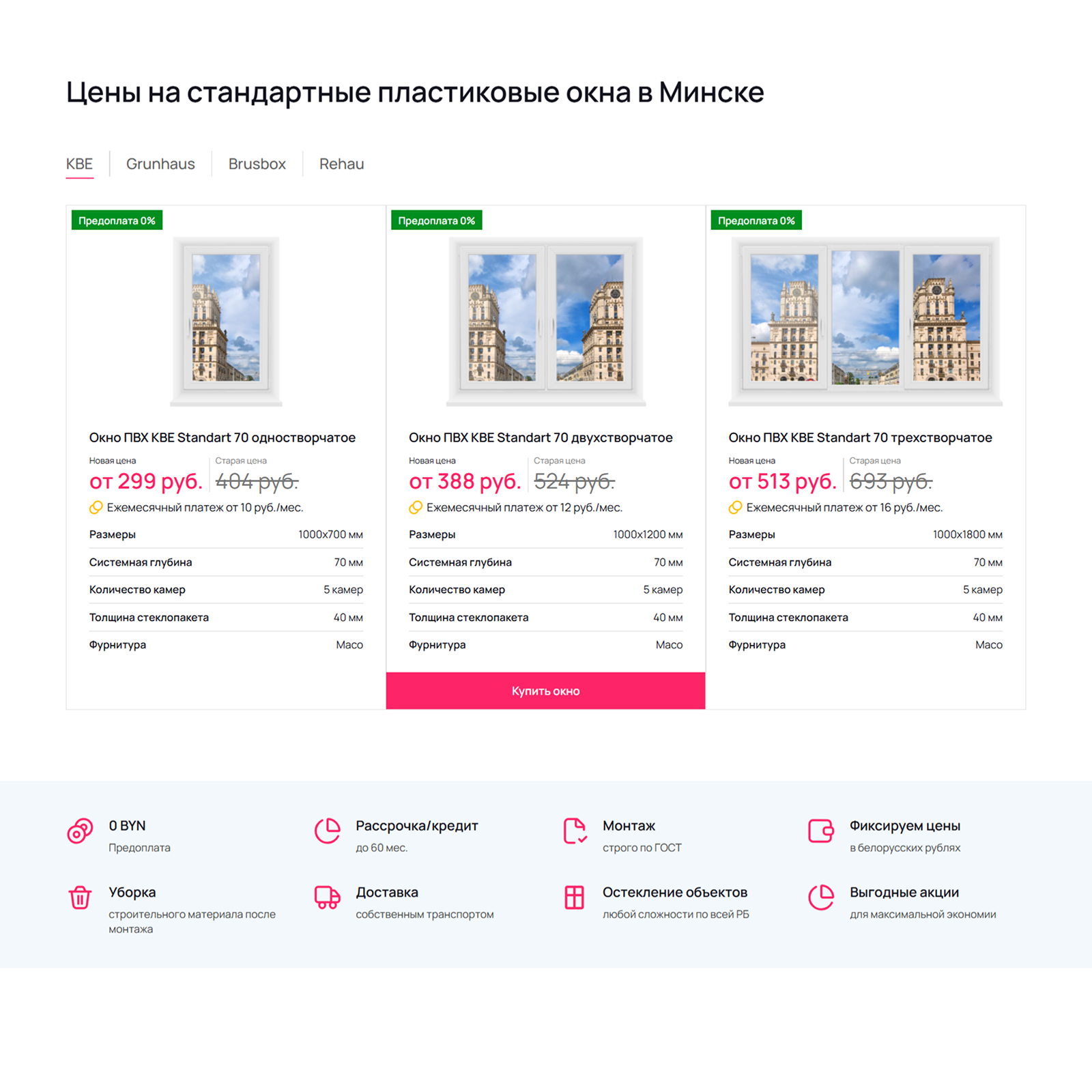 разработка корпоративного сайта для оконной тематики
