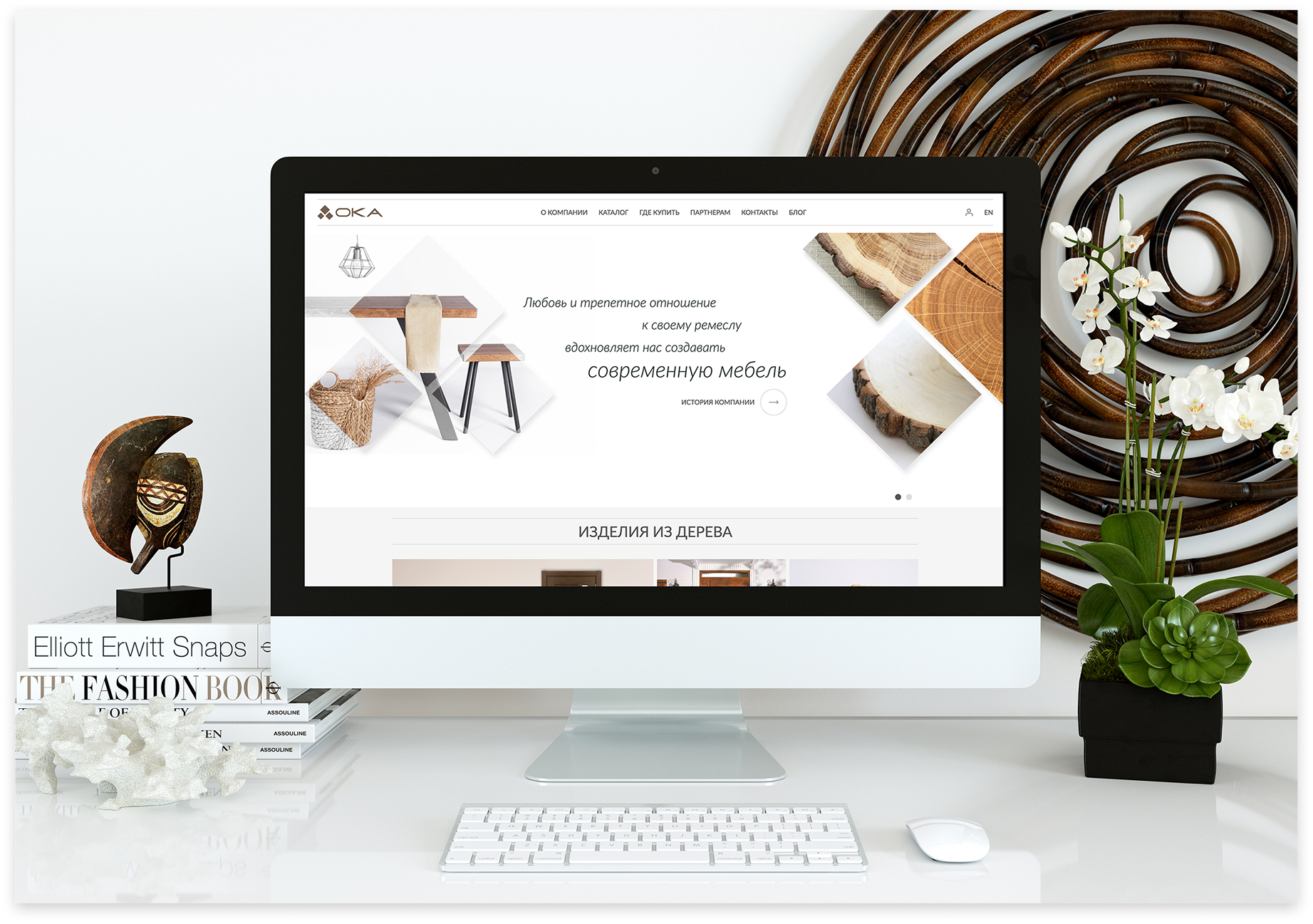 сайт с каталогом магазина межкомнатных дверей и мебели ока