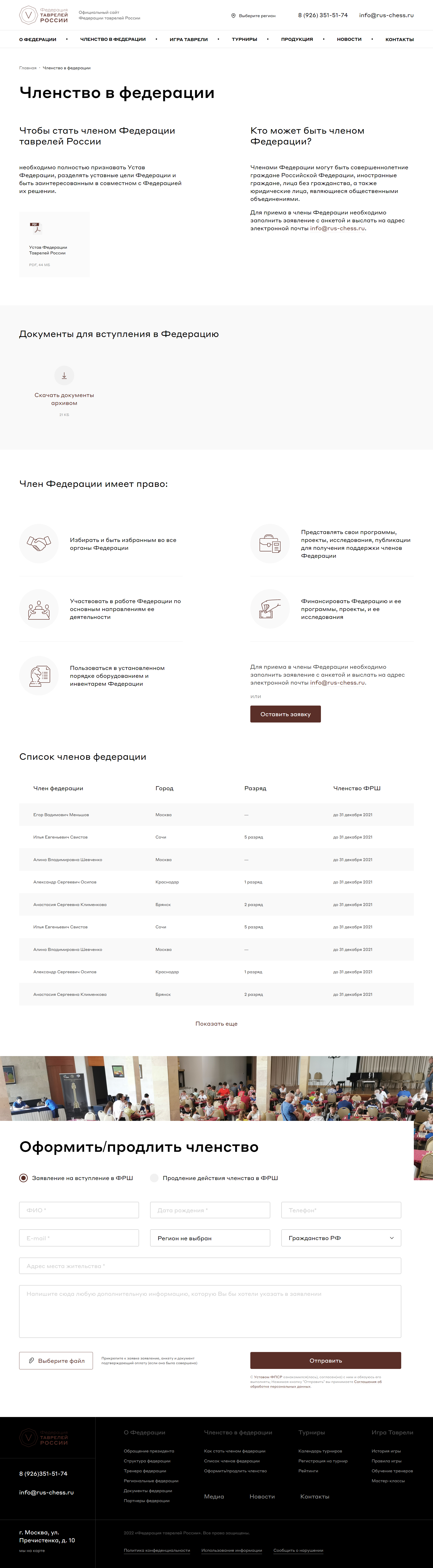официальный сайт федерации таврелей россии