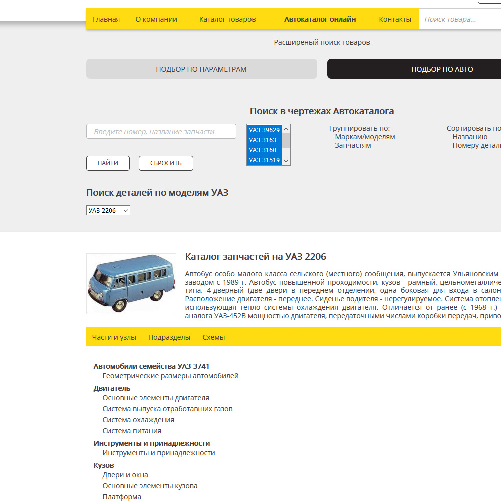 оптово-розничный сайт продавца запчастей для уаз. автоград.