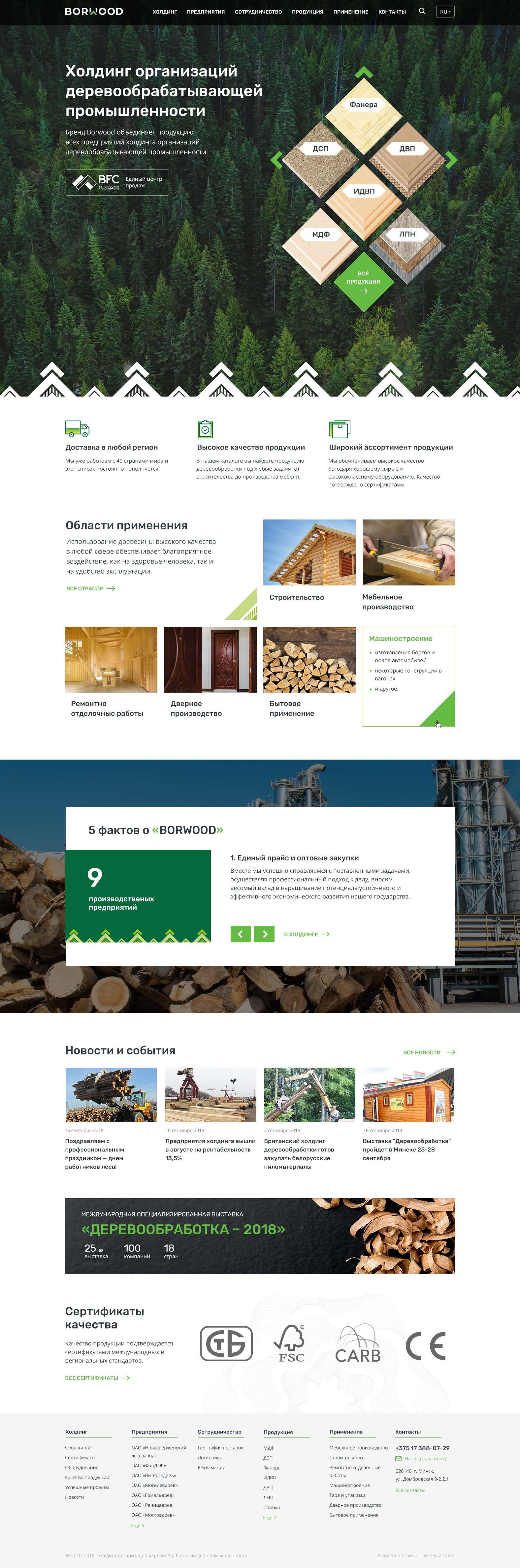 borwood - холдинг организаций деревообрабатывающей промышленности