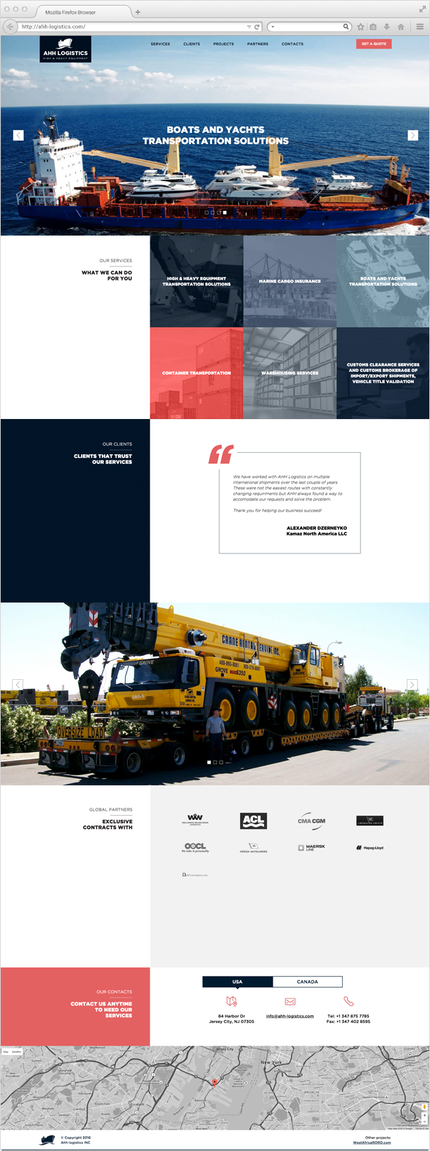 промо-сайт ahh logistics inc.